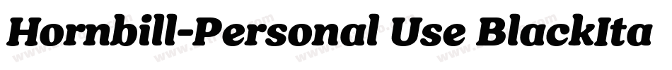Hornbill-Personal Use BlackItalic字体转换